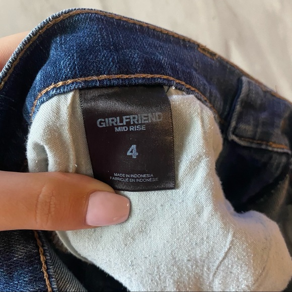 Express Girlfriend Mid Rise Ripped Jeans - Picture 4 of 4